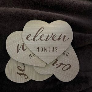 Wooden Heart Milestone Cards
